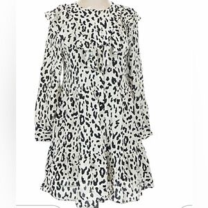 NWT Zara women’s xs mini animal Print Ruffle Dress